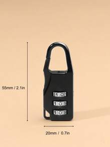 鋅合金密碼鎖防盜箱包和行李箱小塑料材質輕型錶盤組合掛鎖旅行安全鎖行李鎖，Tsa批准鋼纜行李鎖適用於行李背包健身房儲物櫃 - 黑色 - 查看 4