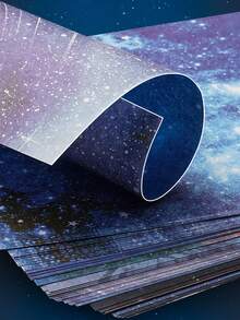 licao 24 piezas con patrón mixto brillante en oscuro creativo multipropósito Papel origami para Artesanía de bricolaje - Azul - Ver 4