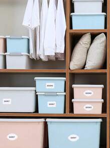 1卷素色標籤簡約風多用途標記貼紙適用於家庭 - 白色 - 查看 4