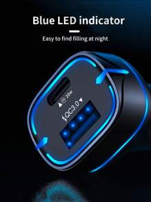 1入組雙端口車載充電器 - 黑色 - 查看 3