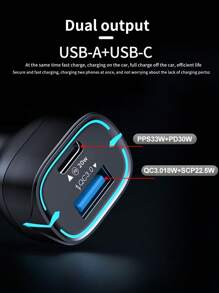 1入組雙端口車載充電器 - 黑色 - 查看 5