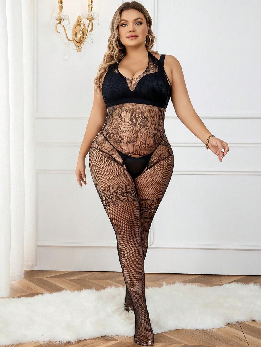 Áo Lót Gọi cảm Kích Thước Lớn Cắt ra cắt màu trơn - màu đen - Xem 1