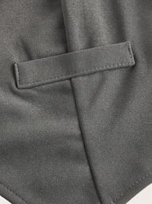 SHEIN EZwear 素色前紐扣馬甲無襯衫 - 深灰色 - 查看 4