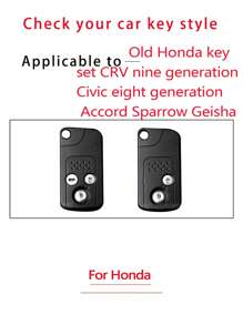 1 Bộ Kim Cương Giả Trang Trí TPU Chìa Khóa Ô Tô & Móc Khóa Tương Thích Với Xe Honda, Vỏ Chìa Khóa Fob - trắng - Xem 3