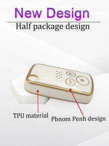 1 Bộ Kim Cương Giả Trang Trí TPU Chìa Khóa Ô Tô & Móc Khóa Tương Thích Với Xe Honda, Vỏ Chìa Khóa Fob - trắng - Xem 7