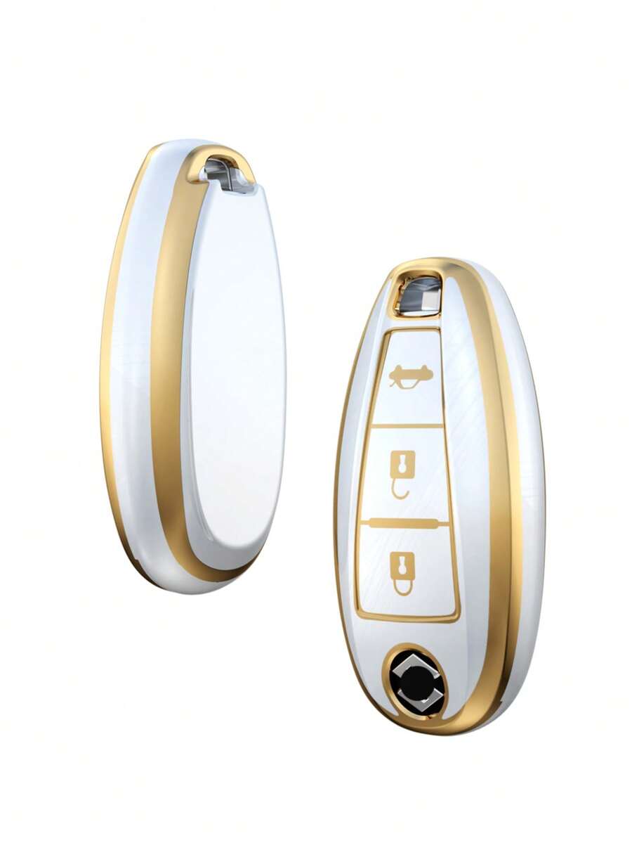 1pc Protective Cover compatible with Suzuki Car Keys - White - View 1