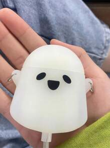 Hộp đựng thiết kế ma hoạt hình phát sáng tương thích với AirPods - Nhiều màu - Xem 3