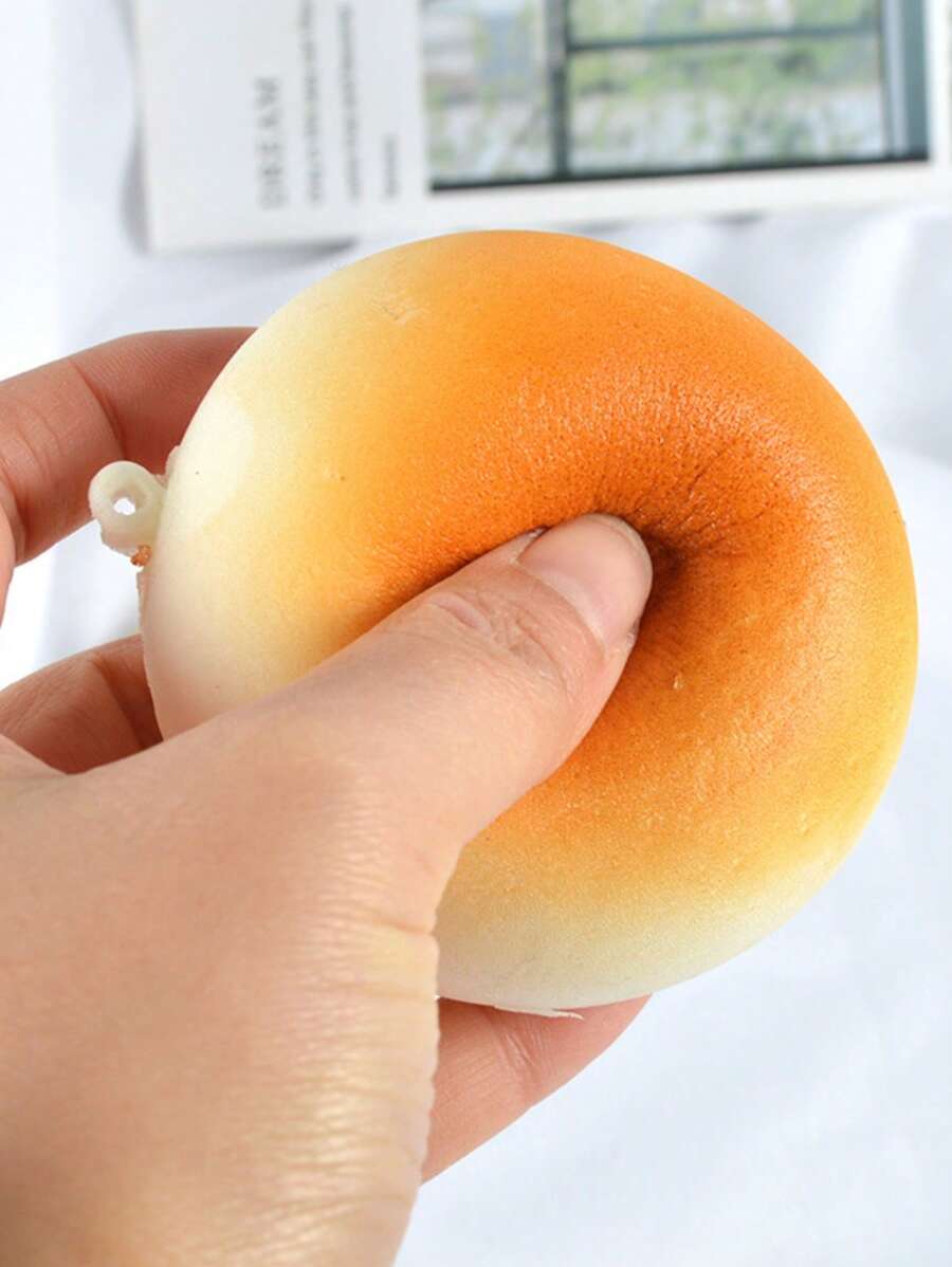 1pc Bread Design Cat Squeeze Toy For Cat For Play - Yellow - View 1