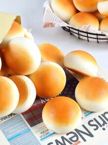 1pc Bread Design Cat Squeeze Toy For Cat For Play - Yellow - View 2