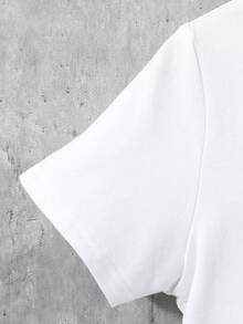 SHEIN 小男童字母圖案T恤和短褲 - 彩色 - 查看 3