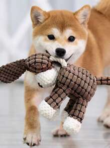 1入組卡通驢設計寵物發聲玩具適用於狗狗適用於玩 - 咖啡棕 - 查看 1