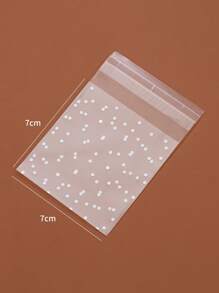 100 Cái/bộ Họa Tiết Chấm Bi Túi Nhựa Tự Dính Cho Đám Cưới Sinh Nhật Tặng Túi Trang Sức Túi - trắng - Xem 3