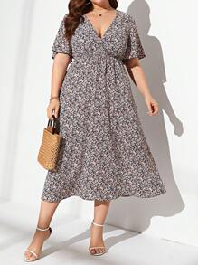SHEIN Clasi Đầm Plus Size Trọn gói Họa tiết hoa Boho - Nhiều màu - Xem 1