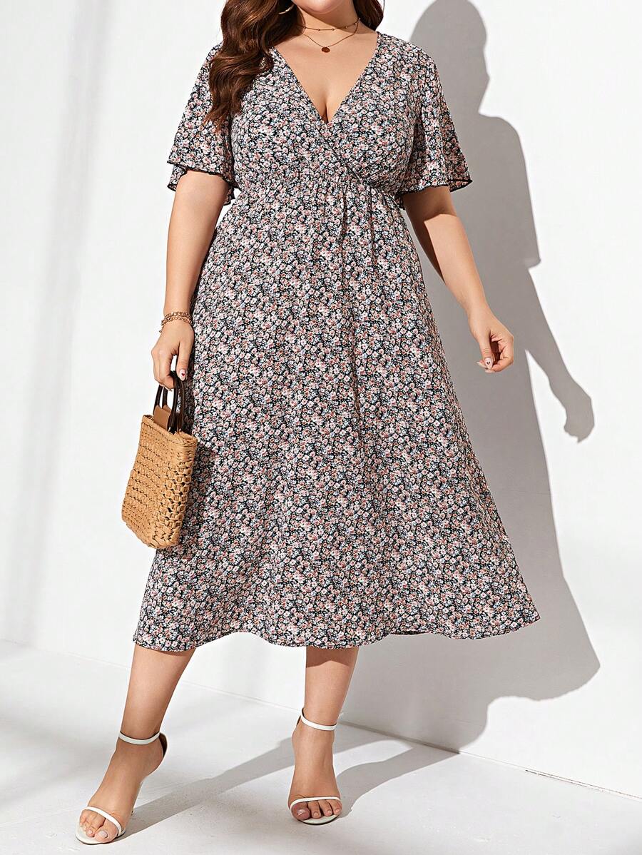 SHEIN Clasi Đầm Plus Size Trọn gói Họa tiết hoa Boho - Nhiều màu - Xem 1