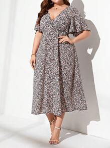 SHEIN Clasi Đầm Plus Size Trọn gói Họa tiết hoa Boho - Nhiều màu - Xem 6