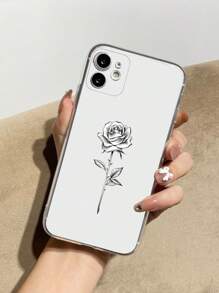 玫瑰印花透明手機殼 - 彩色 - 查看 2