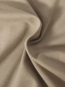 SHEIN Tween Boy 休闲字母印花图案圆领短袖针织 T 恤 - 杏色 - 查看 4