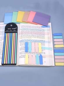 11pcs Mixed Color Index Tab & Sticky Note, Simple Multi-purpose Easy To Post Writable Sticky Note For School Student, Office - Multicolor - View 2