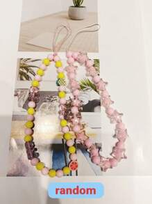 Phone Charm Cute Pig Print Phone Case With Lanyard - Multicolor - View 5