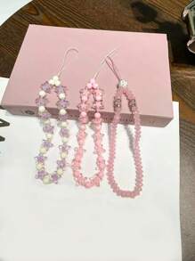 Phone Charm Cute Pig Print Phone Case With Lanyard - Multicolor - View 7