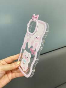 Phone Charm Cute Pig Print Phone Case With Lanyard - Multicolor - View 9