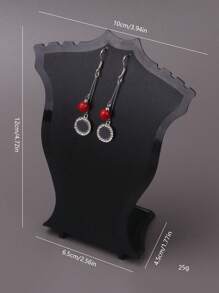 1pc/10pcs Clear Plastic Small Necklace Display Stand - Black - View 8