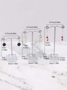 1 Set/5 set de soporte para pendientes de tres piezas al revés