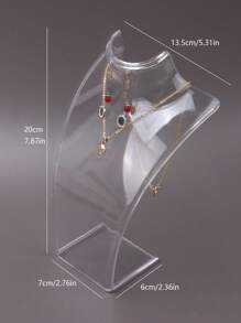 1pc/6pcs Big Neck Jewelry Display Stand - Clear - View 2