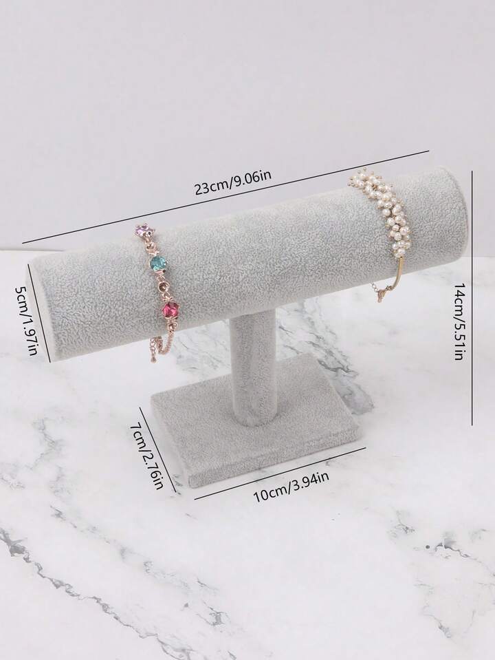 1pc Flocking Jewelry Storage Rack, Minimalist Grey Bracelet Holder For ...