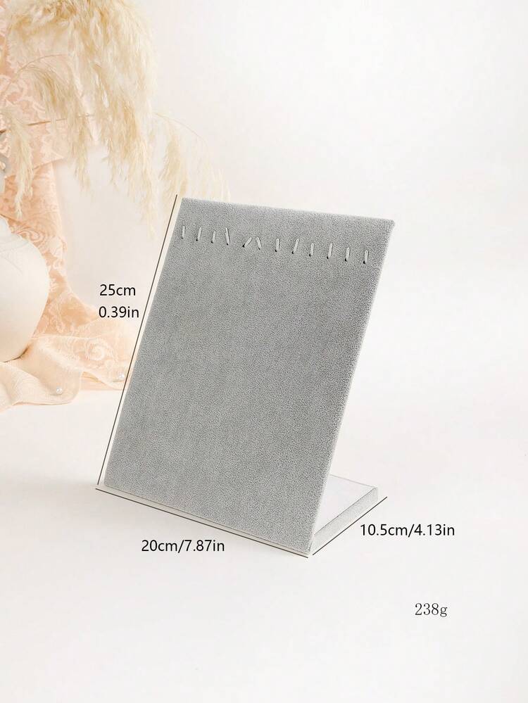 1pc Polyester Jewelry Display Rack, Minimalist Grey Necklace Storage Rack For Home - Grey - View 5