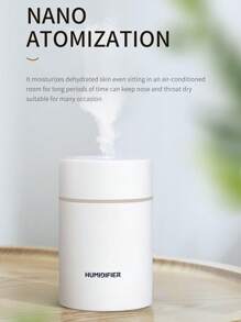 便攜霧面加濕器,迷你加濕器,加濕器適用於車桌子家庭辦公室,安靜,汽車關閉,小酷霧面加濕器帶彩色LED小夜燈,USB個人書桌加濕器適用於車辦公室家庭旅行 - 白色 - 查看 3