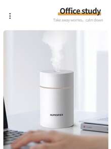 便攜霧面加濕器,迷你加濕器,加濕器適用於車桌子家庭辦公室,安靜,汽車關閉,小酷霧面加濕器帶彩色LED小夜燈,USB個人書桌加濕器適用於車辦公室家庭旅行 - 白色 - 查看 7