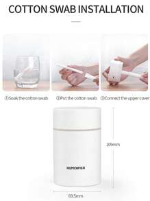 便攜霧面加濕器,迷你加濕器,加濕器適用於車桌子家庭辦公室,安靜,汽車關閉,小酷霧面加濕器帶彩色LED小夜燈,USB個人書桌加濕器適用於車辦公室家庭旅行 - 白色 - 查看 8