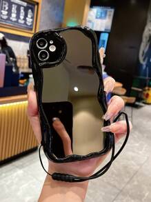 Mirror Phone Case With Lanyard - Black - View 2