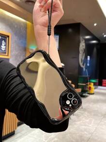 Mirror Phone Case With Lanyard - Black - View 4