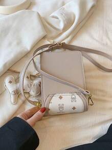 Mini Retro Print Phone Bag, Casual Shoulder/Crossbody Bag - Multicolor - View 4