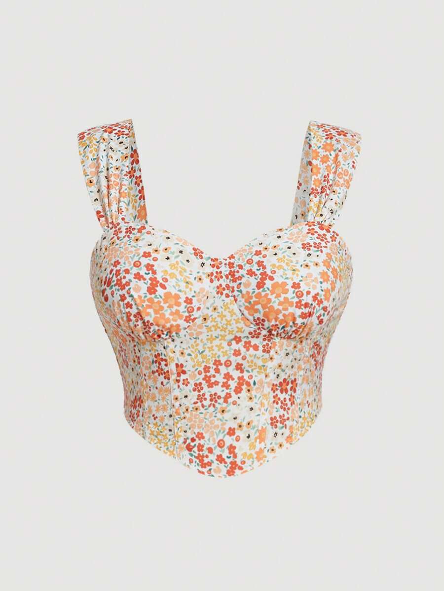 SHEIN MOD 大碼碎花吊帶上衣 - 彩色 - 查看 1