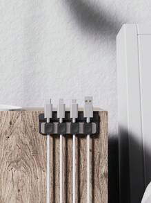 Bộ sắp xếp cáp từ tính bằng silicon, giá đỡ cáp dữ liệu nhiều khe cho máy tính để bàn/điện thoại. - màu đen - Xem 3