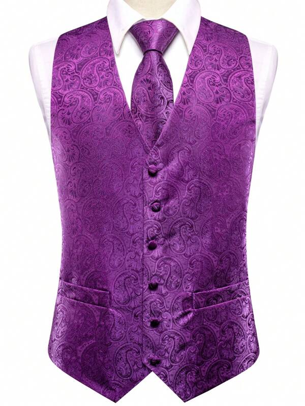 Men 1pc Paisley Jacquard Waistcoat SHEIN USA