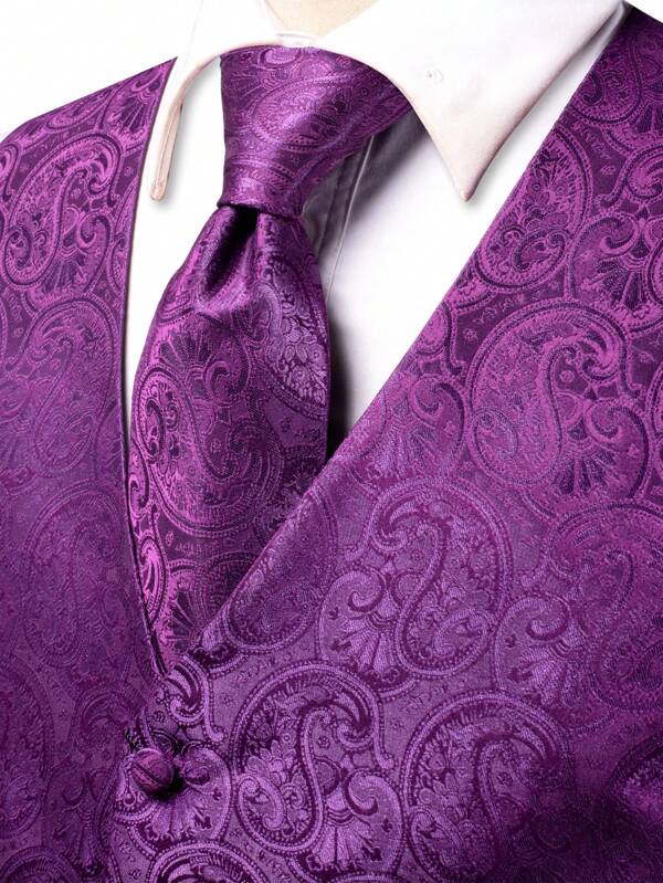 Men 1pc Paisley Jacquard Waistcoat SHEIN USA