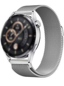 米兰磁性表带透气钢网表带防水防汗柔软舒适佩戴兼容华为手表 Bu/Watch3 Pro New/GT3 Pro 46mm/GT3 46mm/GT2 46mm/带 Apple Watch Ultra 2/Ultra 49mm/Series 10/9/8/7/6/5/4/3/FE/兼容三星 Galaxy Watch Ultra 47mm/7/6/6 Classic/5/Pro/4/4 Classic 适合所有人使用兼容 Apple WatchBand（仅表带，不包括手表） - 銀色 - 查看 1