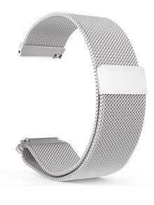 米兰磁性表带透气钢网表带防水防汗柔软舒适佩戴兼容华为手表 Bu/Watch3 Pro New/GT3 Pro 46mm/GT3 46mm/GT2 46mm/带 Apple Watch Ultra 2/Ultra 49mm/Series 10/9/8/7/6/5/4/3/FE/兼容三星 Galaxy Watch Ultra 47mm/7/6/6 Classic/5/Pro/4/4 Classic 适合所有人使用兼容 Apple WatchBand（仅表带，不包括手表） - 銀色 - 查看 2