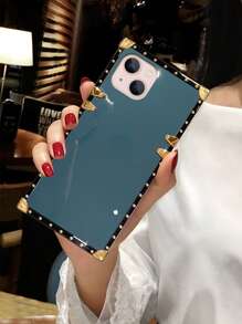 Funda para móvil marco en contraste con diseño de caja de silicona - Azul - Ver 1