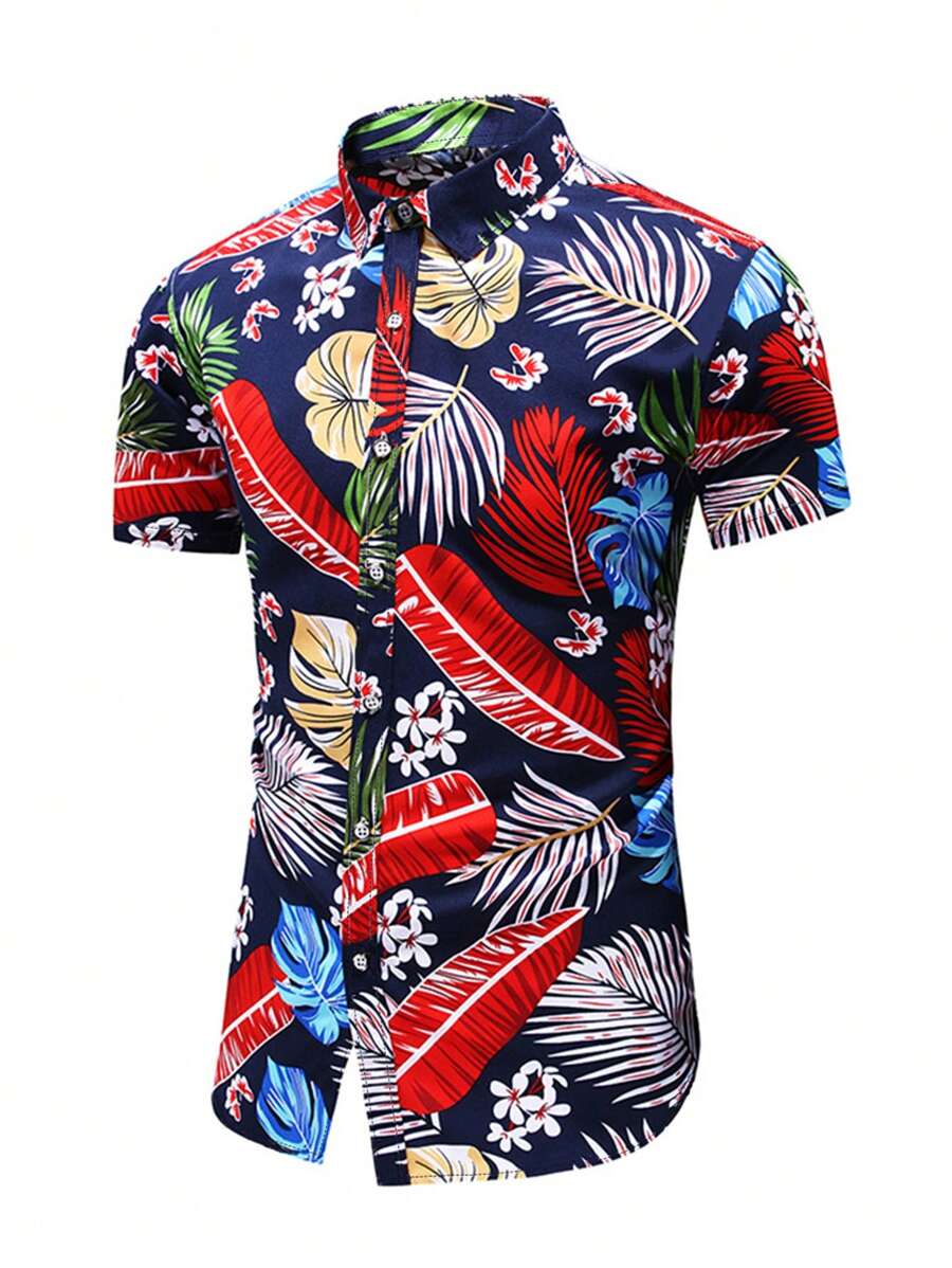 Áo sơ mi Nam Nút phía trước Nhiệt đới Boho - Nhiều màu - Xem 1