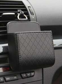 1入組PU皮革汽車出風口收納袋 - 黑色 - 查看 1