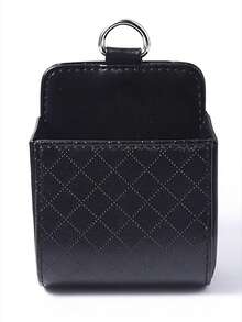 1入組PU皮革汽車出風口收納袋 - 黑色 - 查看 2