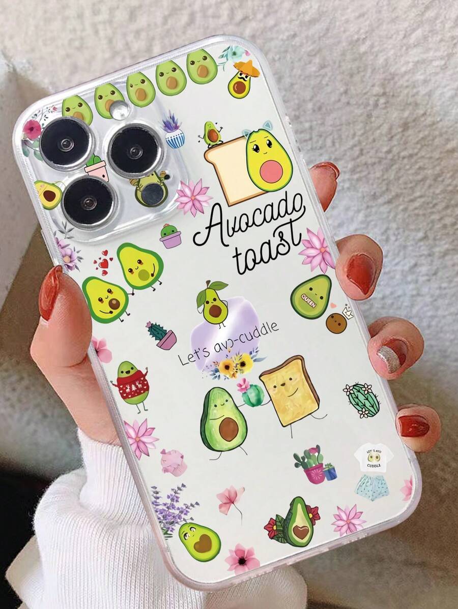 卡通酪梨圖案手機殼 - 彩色 - 查看 1