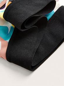 The Powerpuff Girls | ROMWE 全身印花撞色绑带内衣套装，可爱 - 白色 - 查看 6