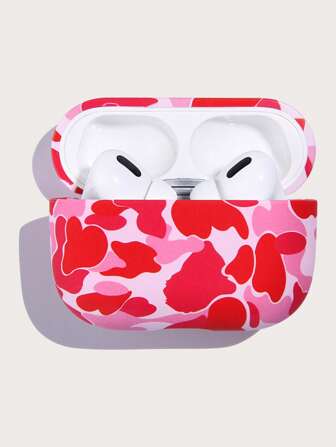 PC Hard Case Matte Camouflage Earphone Protective Cover With Water Sticker