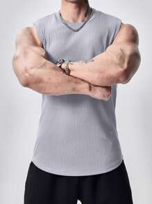 Manfinity Sport Corelite Herren einfarbiges Sporttank Top, Trainingstop, atmungsaktiv